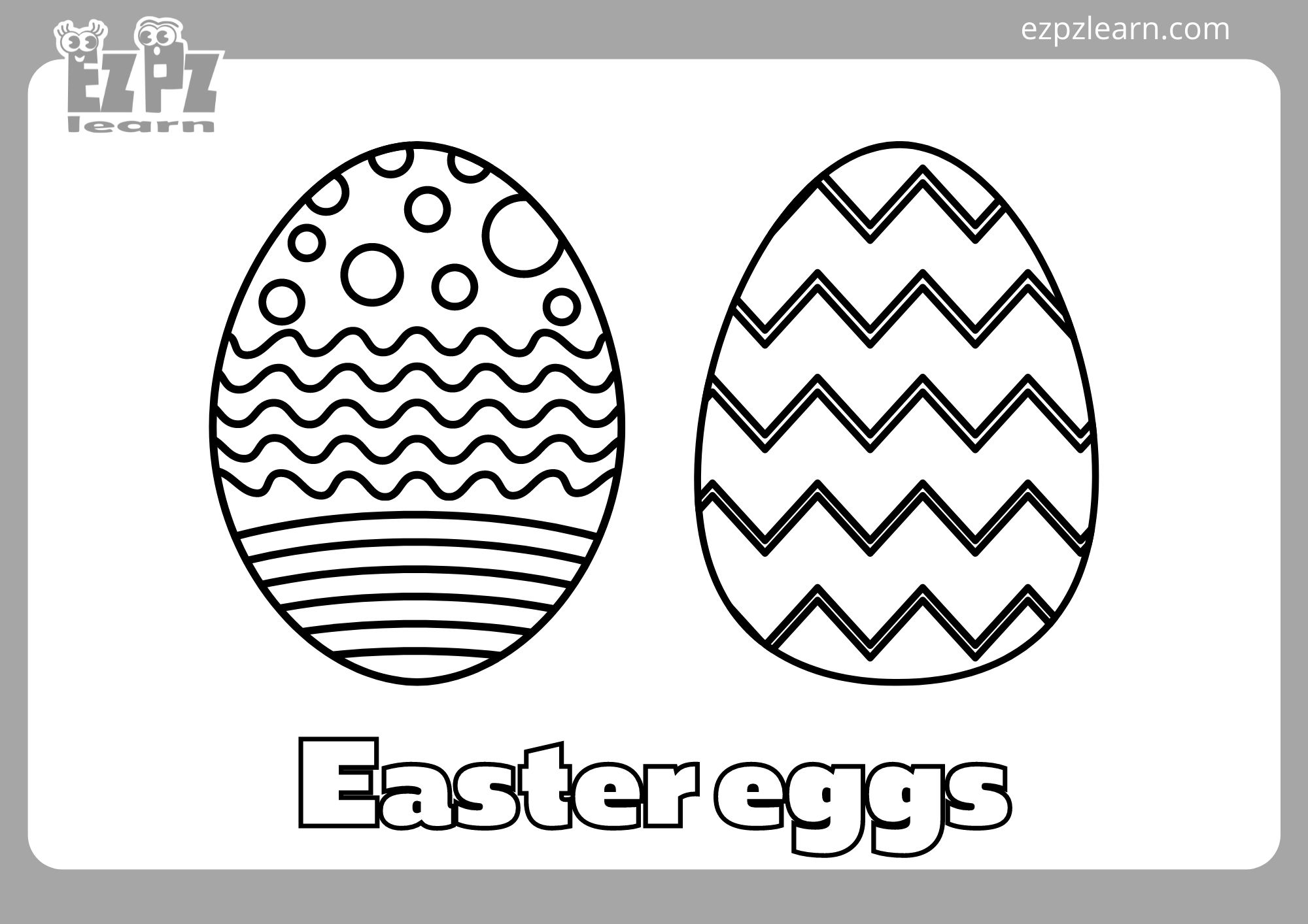 Easter eggs coloring page 